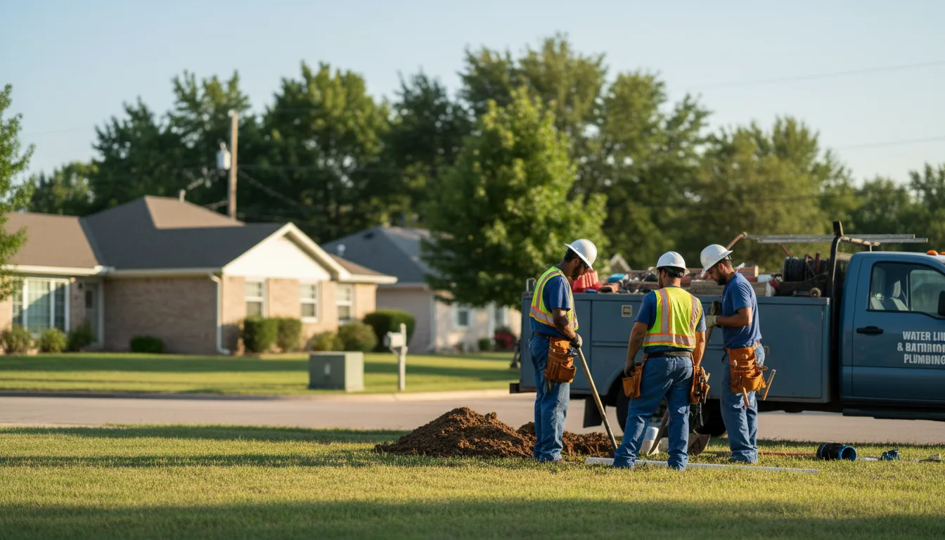 Residential water line and bathroom plumbing service in Chester, OH